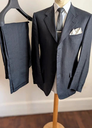 Costume en pur lin noir – Taille 50 – N°185, brand: george v, condition: Very good, size: 50, €100.00, €105.70 includes Buyer Protection