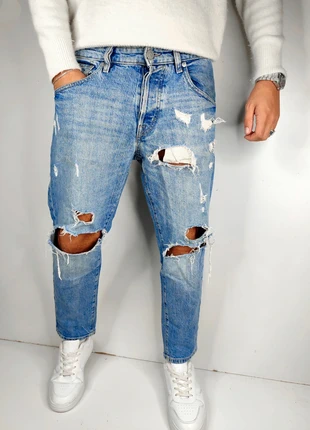 Jean cropped droit troué destroy bleu jack&jones Frank W32, marque: Jack & Jones, état: Très bon état, taille: L, 15,00 €, 16,45 € Protection acheteurs (Pro) incluse