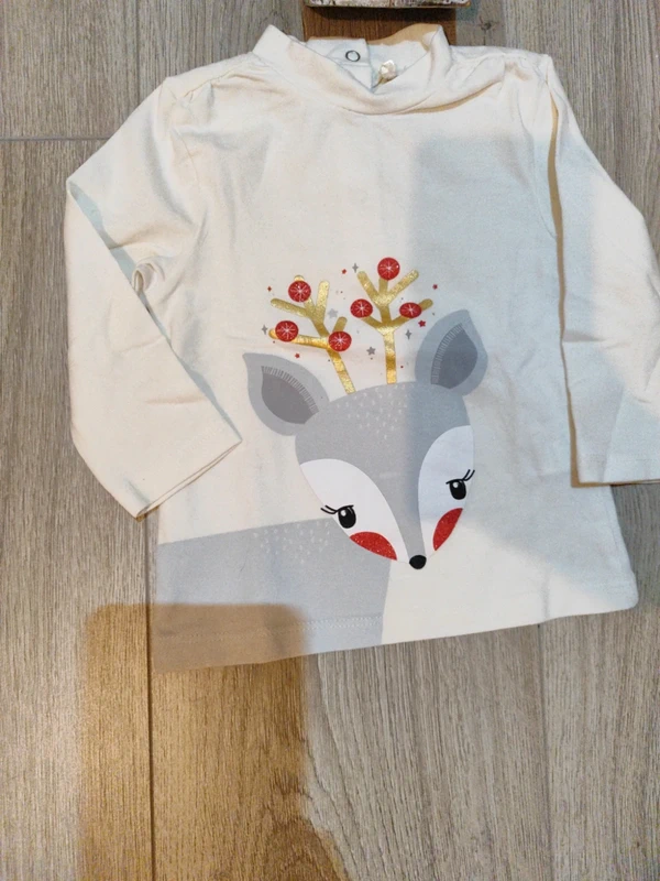 Tee-shirt à manches longues noël. 9 mois - photo numéro 2