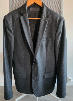 Blazer IKKS - Vitale Barberis Canonico super 120s x Pure leather neck, merk: Vitale Barberis Canonico, staat: Heel goed, maat: 48, € 49,00, € 52,15 inclusief Kopersbescherming