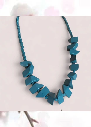 Collar Madera Geométrica Azul Pato/Teal - Statement Diseño Moderno Nuevo, marque: Local, état: Neuf sans étiquette, 28,00 €, 30,10 € Protection acheteurs incluse
