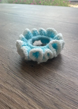 Chouchou bleu et blanc fait au crochet, marca: Fait Main, estado: Nuevo sin etiquetas, 6,00 €, 7,00 € Protección al comprador incluida