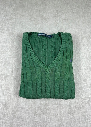 Pull Ralph Lauren torsadée vert taille XL, marca: Ralph Lauren, estado: Novo sem etiquetas, tamanho: XL / 42 / 14, €55.00, €58.45 inclui Proteção do Comprador Pro