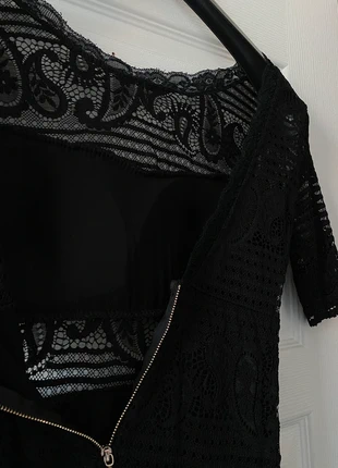 Robe noire en dentelle avec ventre transparent et manches transparentes, marca: Boutique Italiana, estado: Muy bueno, tamaño: S / 36 / 8, 10,00 €, 11,20 € Protección al comprador incluida
