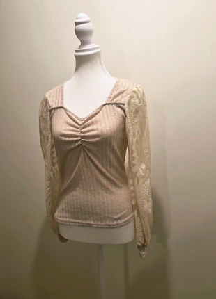 Blouse chic en jacquard et patchwork – style automnal élégant, brand: Tendance, condition: New without tags, size: M / 38 / 10, €15.00, €16.45 includes Buyer Protection