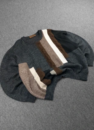 Pull Vintage 80s Boxy Fit en Maille Gris / Marron à Motifs Brodé "Coogi Style" (L), brand: Vintage Dressing, condizioni: Ottime, taglia: L, €23.00, €24.85 include la Protezione acquisti Pro