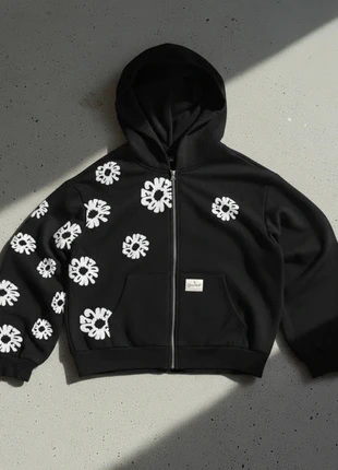 Sweat à capuche noir à motifs floraux, coupe ample, marca: VOIDLINE STUDIO, estado: Muy bueno, tamaño: M, 59,90 €, 63,60 € Protección al comprador incluida