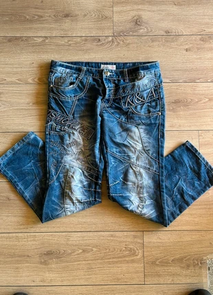 Jean Kosmo Alien bleu large  y2k vintage – Broderies – Taille W34 FR44, marque: kosmo alien, état: Très bon état, taille: W34 | FR 44, 29,99 €, 32,19 € Protection acheteurs incluse