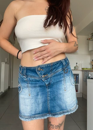 Jupe courte en jean vintage, marca: Vintage Dressing, estado: Muito bom, tamanho: XS / 34 / 6, €6.00, €7.00 inclui Proteção do Comprador