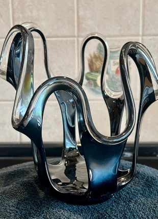 Stunning Black and Clear Glass Vase/Candle Holder, brand: NO LABEL, condition: Very good, £16.00, £17.50 includes Buyer Protection