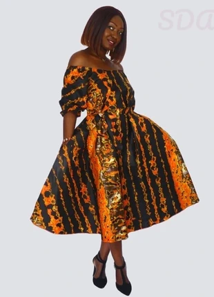 Robe bazin africain évasée légère, marque: Africa, état: Très bon état, taille: L / 40 / 12, 43,00 €, 45,85 € Protection acheteurs (Pro) incluse