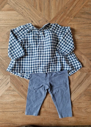 Blouse vichy bleu, brand: Bout'chou, condizioni: Ottime, taglia: 6-9 mesi / 68 cm, €2.00, €2.80 include la Protezione acquisti