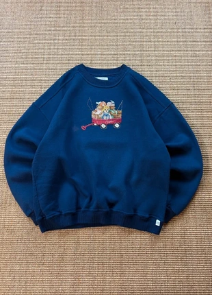 Pull crewneck Russell Athletic bleu marine wagon ours brodé vintage USA 90s L femme #0333, brand: Russell Athletic, condizioni: Ottime, taglia: L / IT 44 / EU 40, €29.10, €31.26 include la Protezione acquisti Pro