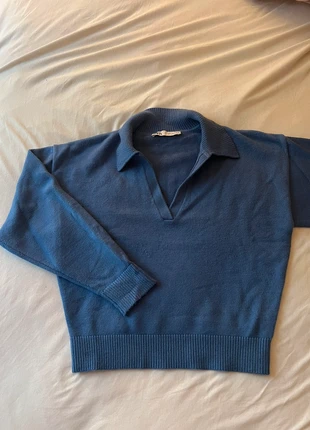 Pull léger manches longues bleu à col vintage Zara, marca: Zara, estado: Muito bom, tamanho: S / 36 / 8, €15.00, €16.45 inclui Proteção do Comprador