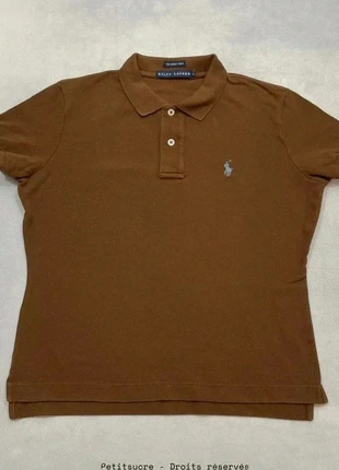 Polo y2k Polo Ralph Lauren Marron Skinny Femme 100% coton - Taille L /538R, marque: Ralph Lauren, état: Très bon état, taille: L / 40 / 12, 24,00 €, 25,90 € Protection acheteurs (Pro) incluse