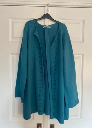 Joanna Hope blue beaded cardigan with removable belt size 16/18, brand: Joanna Hope, condition: Very good, size: XXXL / UK 28-30, £10.00, £11.20 includes Buyer Protection