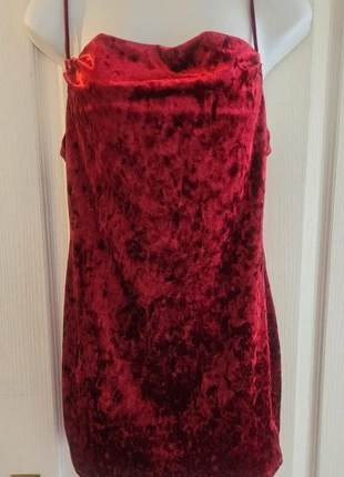 Topshop Red Velvet Mini Dress UK 8 Petite, brand: Topshop, condition: New without tags, size: S / 8, £8.00, £9.10 includes Buyer Protection