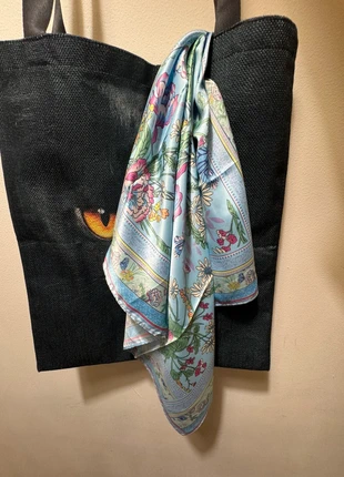 Sky blue floral scarf with butterflies, brand: NO LABEL, condition: New without tags, £4.00, £4.90 includes Buyer Protection Pro