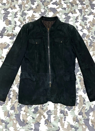 Veste saharienne en daim noir – Roberto Cavalli – Taille 54 (Slim Fit), brand: Roberto Cavalli, condition: Very good, size: L, €350.00, €368.20 includes Buyer Protection