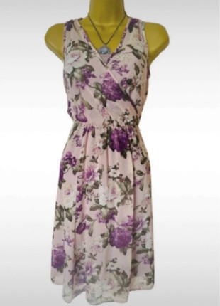 Lilac Floral Summer Dress UK 8 Sleeveless Vintage C&A, brand: C&A, condition: Very good, size: S / 8, £5.00, £5.95 includes Buyer Protection