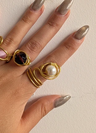 Handmade Wire Wrapped Ring • Gold Tone • Pearl Effect • Size O, brand: Vintage Dressing, condition: New without tags, size: 17.7 mm / O½, £4.90, £5.85 includes Buyer Protection