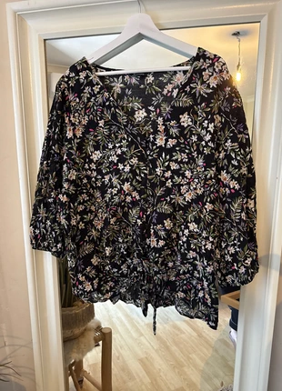 Bloemenblouse, marca: M&S Mode, estado: Nuevo sin etiquetas, tamaño: 7XL / 54 / 26, 7,50 €, 8,58 € Protección al comprador incluida