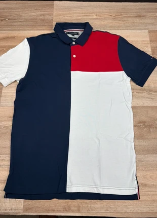 Polo Tommy Hilfiger blanc/bleu/rouge – Taille XL Slim Fit, merk: Tommy Hilfiger, staat: Heel goed, maat: XL, € 11,65, € 12,93 inclusief Kopersbescherming