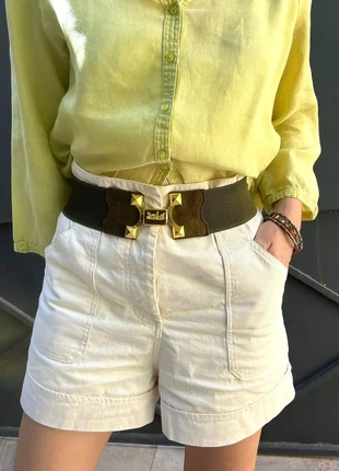 Ceinture élastique vert kaki boucle métal doré calèche, marca: Vintage Dressing, estado: Muy bueno, tamaño: Ajustable, 8,00 €, 9,10 € Protección al comprador Pro incluida