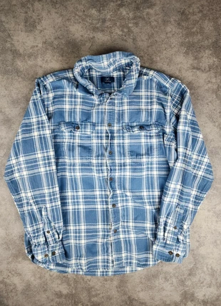 Chemise à carreaux en flanelle Georges - Bleu et blanc - Taille L, merk: Georges, staat: Heel goed, maat: L, € 10,00, € 11,20 inclusief Kopersbescherming