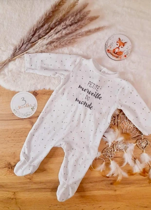 Pyjama grenouillère velours 3 mois Gémo, marque: Gémo, état: Très bon état, taille: 3-6 mois / 62 cm, 4,50 €, 5,43 € Protection acheteurs (Pro) incluse