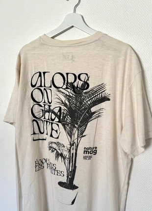 T-shirt homme beige imprimé texte et motif, brand: Pull & Bear, condition: Very good, size: L, €6.00, €7.00 includes Buyer Protection