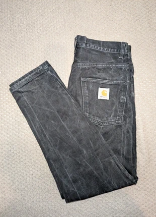 Jean Carhartt large baggy noir w 29 fr 38 logo jaune, brand: Carhartt, condition: Very good, size: W29, €40.00, €42.70 includes Buyer Protection