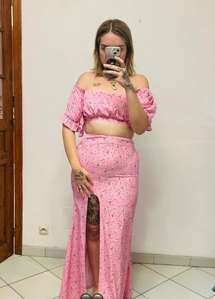 Ensemble jupe et top fleuris, merk: Naumy, staat: Heel goed, maat: L / 40 / 12, € 5,00, € 5,95 inclusief Kopersbescherming