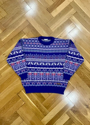 Pull acrylique laine violet à motif vintage - taille M, brand: Vintage Dressing, condition: Very good, size: M, €10.00, €11.20 includes Buyer Protection