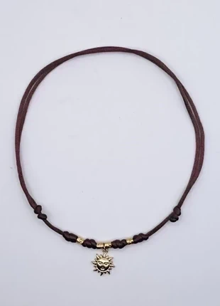 Choker marrone con sole in acciaio dorato, staat: Nieuw zonder prijskaartje, € 10,00, € 11,20 inclusief Kopersbescherming