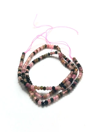 Fil de perles rondelles facettées en Tourmaline naturelle 3x2 mm - PP1-21, staat: Nieuw met prijskaartje, € 13,00, € 14,35 inclusief Kopersbescherming Pro