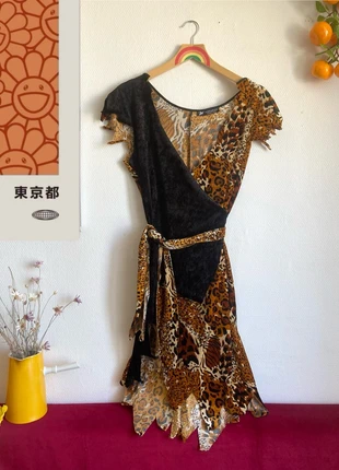 Robe rétro velours léopard print Wilbers & Wilbers T. M, merk: Vintage Boutique, staat: Heel goed, maat: M / 38 / 10, € 5,00, € 5,95 inclusief Kopersbescherming Pro