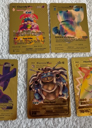 Lot de 5 cartes Pokémon dorées VMAX, marque: Pokémon, état: Neuf avec étiquette, 7,00 €, 8,05 € Protection acheteurs incluse