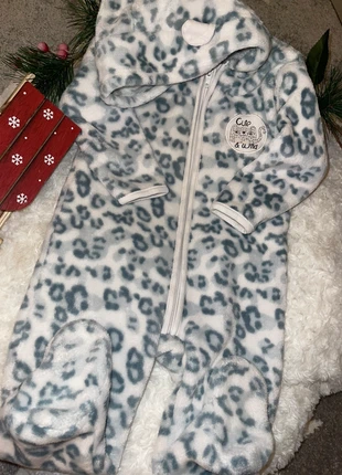 Grenouillère / Sur-pyjama velours 12 mois – Imprimé léopard bleu, brand: Je ne sais plus, condition: Very good, size: 12-18 months / 80 cm, €3.50, €4.38 includes Buyer Protection