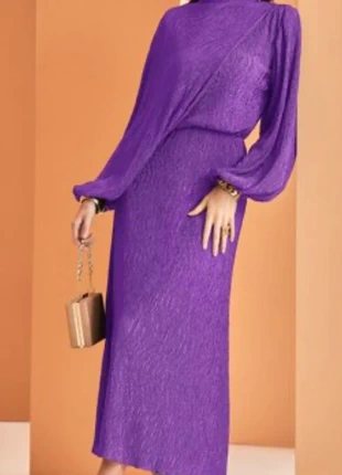 Vestido morado asimétrico, marca: Local, estado: Muito bom, tamanho: L / 40 / 12, €16.00, €17.50 inclui Proteção do Comprador