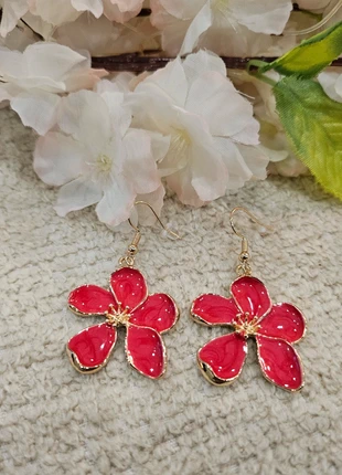 Boucles d'oreilles pendante fleurs rouges acier inoxydable, marca: Jewels, estado: Muy bueno, 9,99 €, 11,19 € Protección al comprador Pro incluida