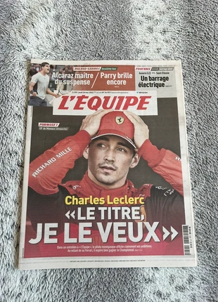 Journal l’équipe entretien exclusif Charle leclerc Ferrari, marke: L'Équipe, zustand: Sehr gut, 10,00 €, 11,20 € inklusive Vinted-Käuferschutz