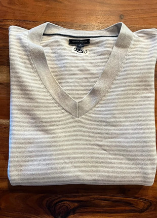 Pull Tommy Hilfiger Col V Sweater Women Liseré Léger Printemps Old Money Gris Blanc Jersey XL, brand: Tommy Hilfiger, condition: Very good, size: L / 40 / 12, 8.60 €, 9.73 € includes Buyer Protection Pro