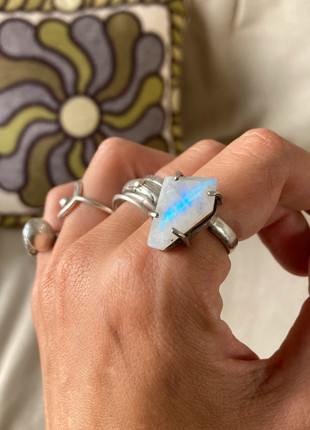 🧿Argent 925 : magnifique bague vintage avec vrai pierre labradorite, marque: Argent, état: Très bon état, taille: 20,6 mm, 38,00 €, 40,60 € Protection acheteurs incluse