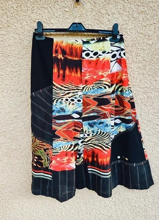 Jupe imprimée évasée Pause Café - Taille 50 - Excellent état, merk: Pause Café, staat: Heel goed, maat: 5XL / 50 / 22, € 12,90, € 14,25 inclusief Kopersbescherming Pro