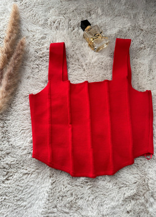 Rotes Korsett Oberteil eng crop top bauchfrei, marque: Vintage, état: Neuf avec étiquette, taille: S / 36 / 8, 6,00 €, 7,00 € Protection acheteurs incluse