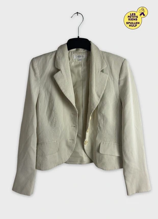 Blazer rayé beige classique chic décontracté M/38 👚, marque: Maison 123, état: Bon état, taille: M / 38 / 10, 18,00 €, 19,60 € Protection acheteurs (Pro) incluse