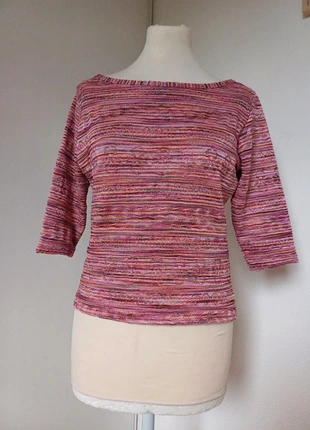 Top multicolore texturé, merk: ici et maintenant, staat: Heel goed, maat: M / 38 / 10, € 6,00, € 7,00 inclusief Kopersbescherming