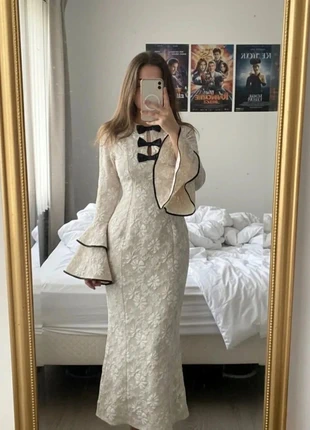Robe Longue Blanche Brodée – Médiévale / Romantique Chic / Élégante / Soirée Vintage, brand: Ziang, condition: Very good, size: M / 38 / 10, €49.99, €53.19 includes Buyer Protection Pro