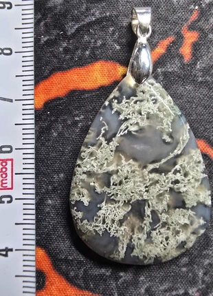 Grand pendentif en agate mousse, avec un jardin très original, état: Neuf sans étiquette, 30,00 €, 32,20 € Protection acheteurs incluse